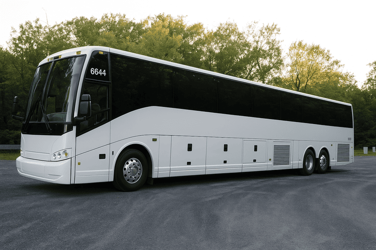 exterior of Charter Bus Rental Eau Claire coach bus